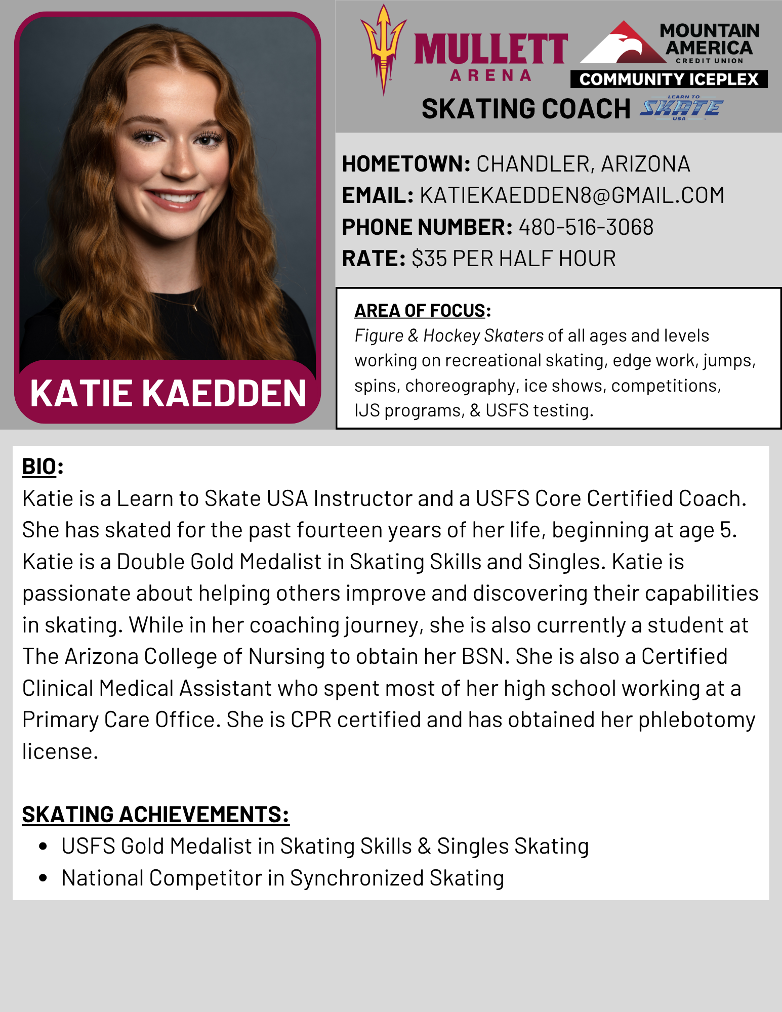 Skating Instructors Mullett Arena